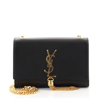 Saint Laurent Classic Monogram Tassel Crossbody Bag Leather Small