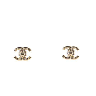 Chanel CC Turnlock Stud Earrings Metal