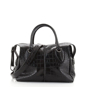Tod's Convertible D-Styling Bauletto Bag Crocodile Embossed Leather Medium