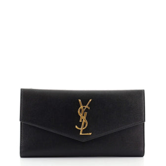 Saint Laurent Uptown Flap Wallet Leather Long