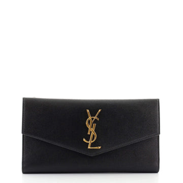 Saint Laurent Uptown Flap Wallet Leather Long