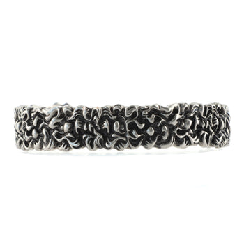 Gucci Lion Mane Cuff Bracelet Engraved Metal Medium