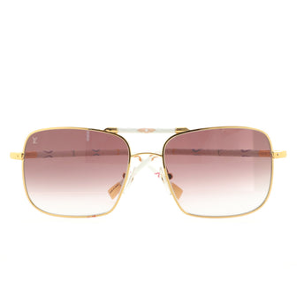 Louis Vuitton Conspiration Pilote Aviator Sunglasses Monogram Multicolor and Metal