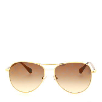 Louis Vuitton Conspiration Pilote Monogram Aviator Sunglasses Metal with Acetate