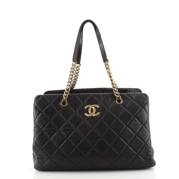 Chanel CC Crown Tote Quilted Leather Large