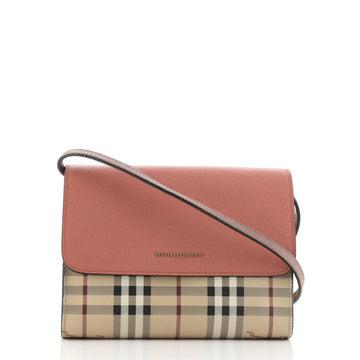 Burberry Loxley Crossbody Bag Haymarket Coated Canvas and Leather Small