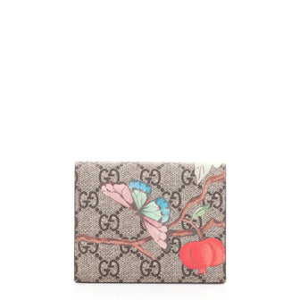 Gucci Flap Card Case Tian Print GG Coated Canvas