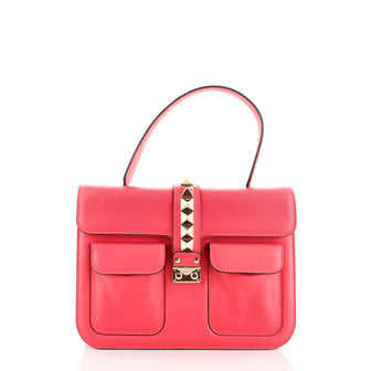 Valentino Glam Lock Top Handle Bag Leather Large