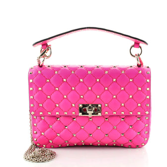 Valentino Rockstud Spike Flap Bag Quilted Leather Medium