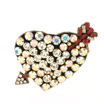 Gucci Heart Web Bracelet Metal and Crystals with Elastic