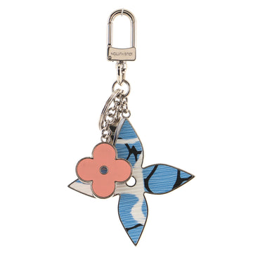 Louis Vuitton Fleur d'Epi Bag Charm and Key Holder Metal, Resin and Aqua Epi Print Leather