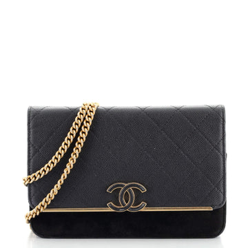 Chanel Lady Coco Flap Bag Quilted Caviar and Suede Small