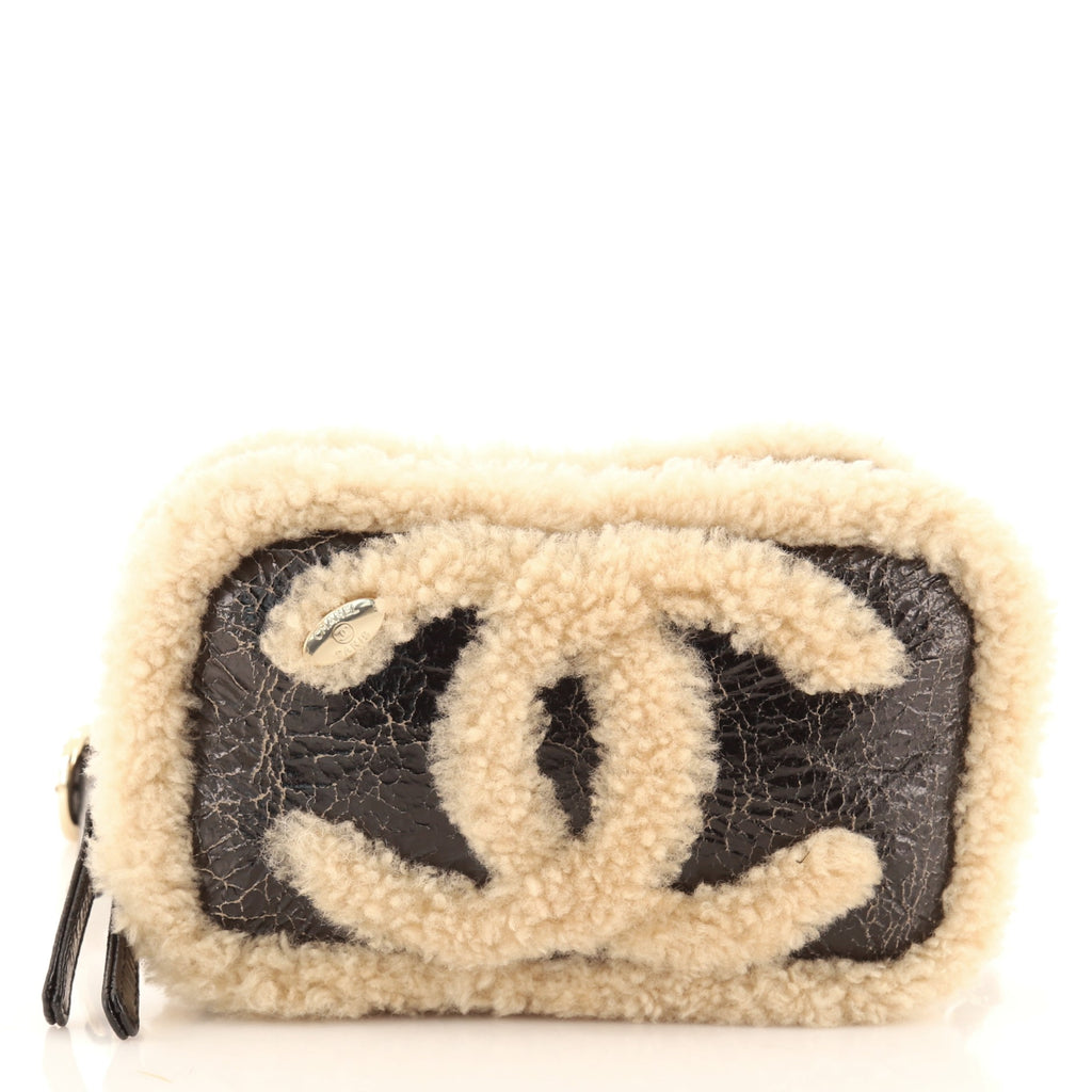 Chanel CC Mania Waist Bag Shearling and Shiny Crumpled