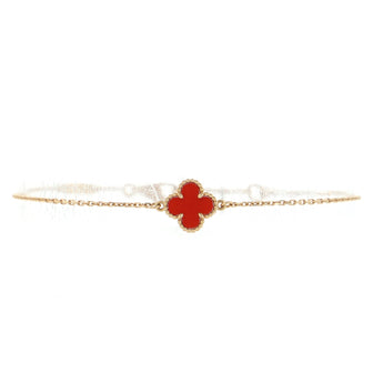 Van Cleef & Arpels Sweet Alhambra Bracelet 18K Rose Gold and Carnelian