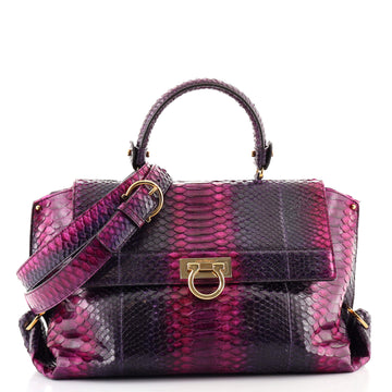 Salvatore Ferragamo Sofia Satchel Python Large