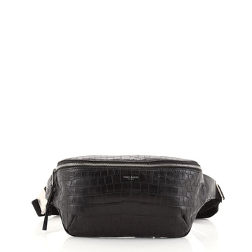 Saint Laurent Belt Bag Crocodile Embossed Leather