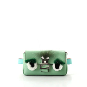 Fendi Monster Baguette Belt Bag Leather and Fur Micro