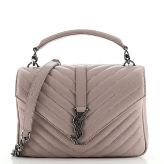 Saint Laurent Classic Monogram College Bag Matelasse Chevron Leather Medium