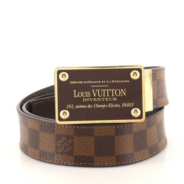 Louis Vuitton Damier Ebene Inventeur Belt Brown Cloth ref.626545