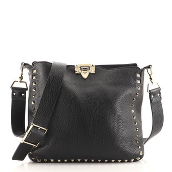 Valentino Rockstud Flip Lock Messenger Bag Leather Small