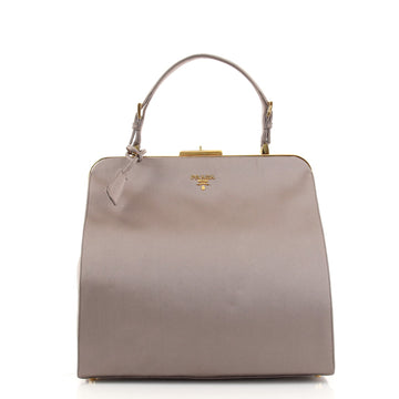 Prada Frame Top Handle Bag Satin Medium
