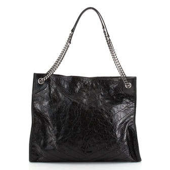 Saint Laurent Niki Shopping Tote Matelasse Chevron Leather Large
