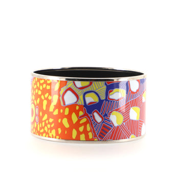 Hermes Bangle Bracelet Printed Enamel Extra Wide