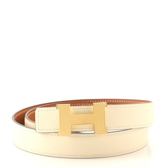 Hermes Constance Reversible Belt Leather with Guilloche Hardware Thin
