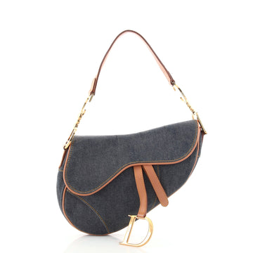 Christian Dior Vintage Saddle Bag Denim Medium