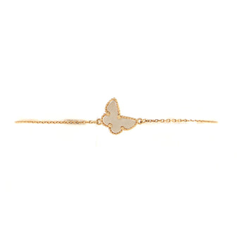 Van Cleef & Arpels Sweet Alhambra Butterfly Bracelet 18K Yellow Gold and Mother of Pearl