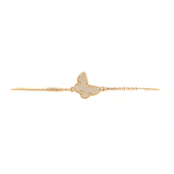 Van Cleef & Arpels Sweet Alhambra Butterfly Bracelet 18K Yellow Gold and Mother of Pearl