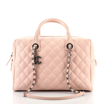 Chanel Feather Weight Bowling Bag Quilted Lambskin Medium
