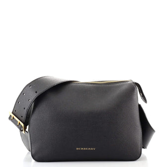 Burberry Helmsley Crossbody Bag Leather with House Check Canvas Small