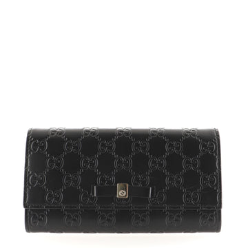 Gucci Bow Continental Wallet Guccissima Leather