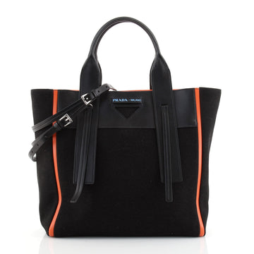 Prada Ouverture Tote Canvas with Leather Medium