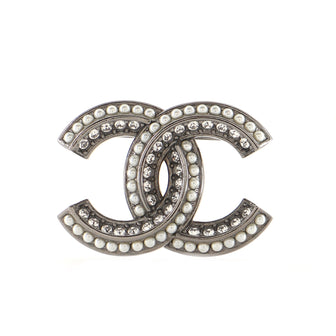 Chanel Queen of France CC Brooch Faux Pearls and Crystal Embellished Metal