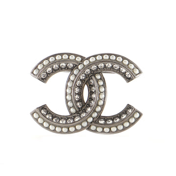 Chanel Queen of France CC Brooch Faux Pearls and Crystal Embellished Metal
