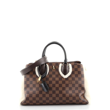 Louis Vuitton Normandy Handbag Damier with Shearling