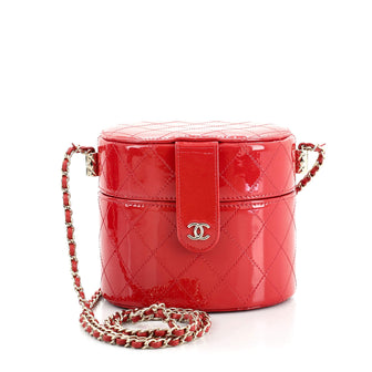 Chanel CC Allure Vanity Case with Chain Quilted Patent Small