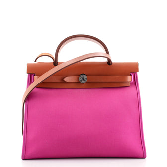 Hermes Herbag Zip Leather and Toile 31