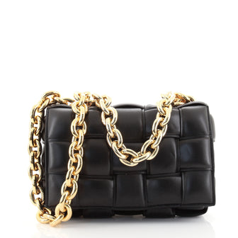 Bottega Veneta Cassette Chain Crossbody Bag Padded Maxi Intrecciato Leather