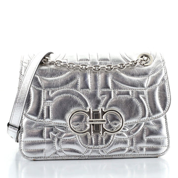 Salvatore Ferragamo Gancini Turnlock Flap Bag Gancini Quilted Leather Small