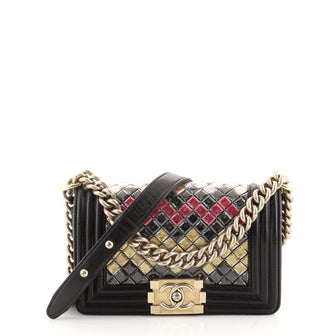 Chanel Mosaic Boy Flap Bag Embellished Lambskin Small