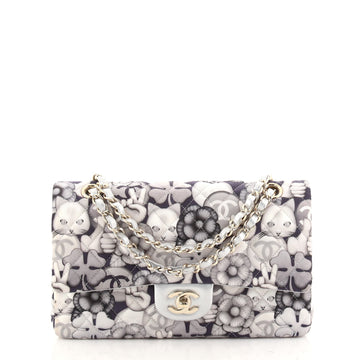 Chanel Emoticon Classic Double Flap Bag Quilted Printed Canvas Medium