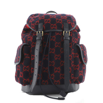 Gucci Double Pocket Belt Backpack GG Wool Medium