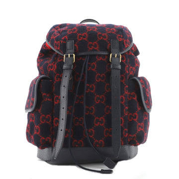 Gucci Double Pocket Belt Backpack GG Wool Medium