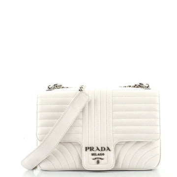 Prada Chain Flap Shoulder Bag Diagramme Quilted Leather Large