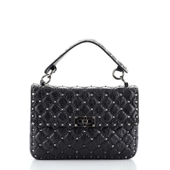 Valentino Rockstud Spike Flap Bag Quilted Leather Medium