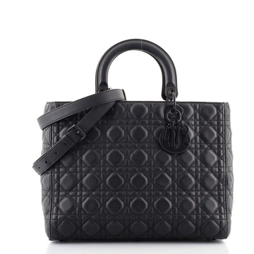 Christian Dior Ultra Matte Lady Dior Bag Cannage Quilt Calfskin Large