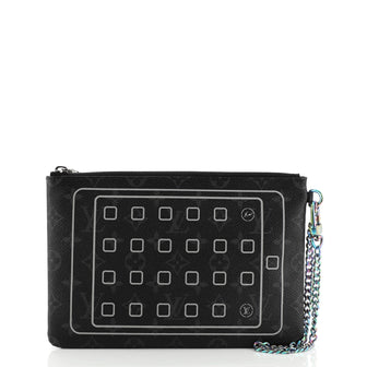 Louis Vuitton iPad Pouch Flash Fragment Monogram Eclipse Canvas